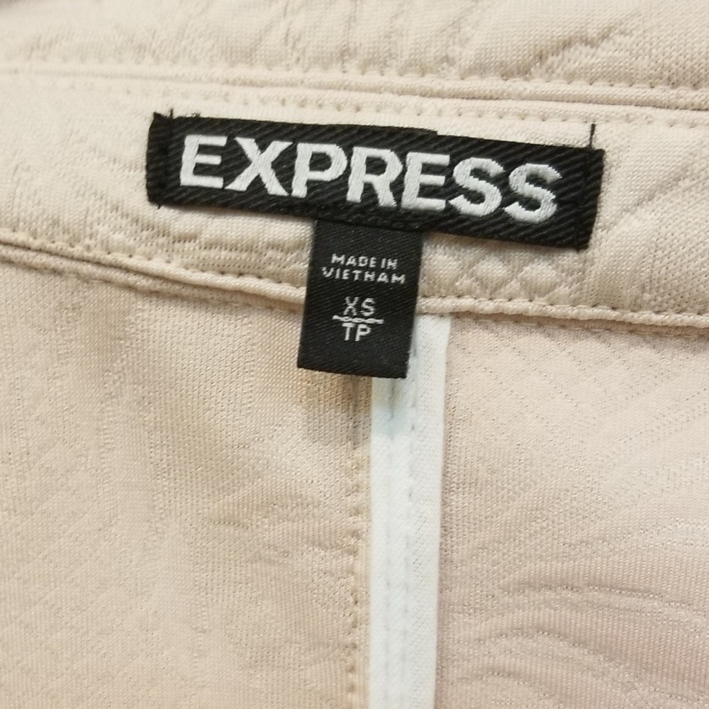 Express Peach Patterned Asymmetrical Zip Jacket - image 6